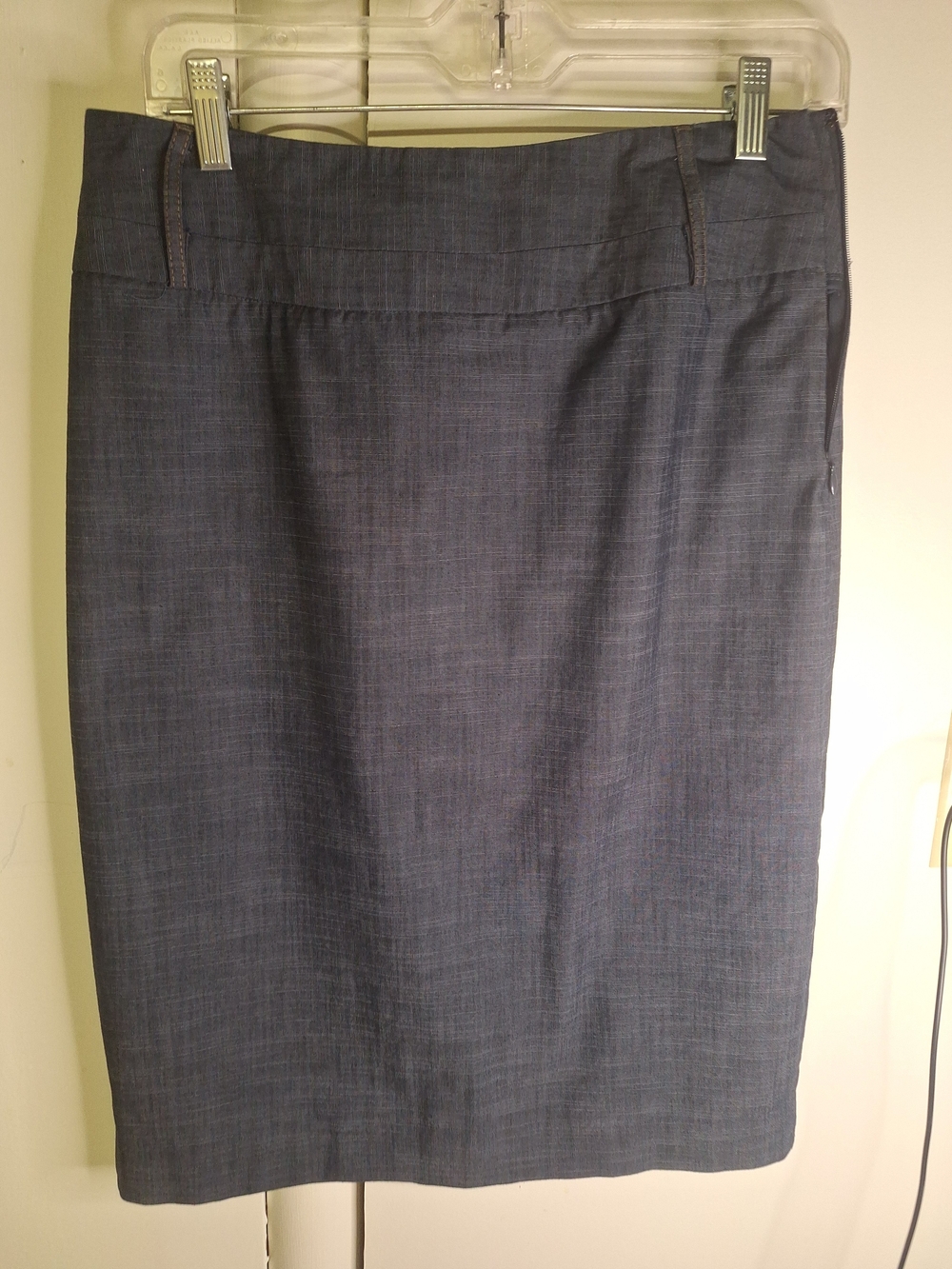 Rafaella Dark Blue Grey Textured Pencil Skirt Size 6